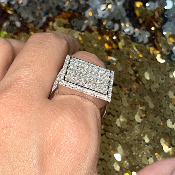 Men's Iced Out GRA Certified VVS Diamond Ring, Moissanites Pass diamond testers, - Picture 6 of 6